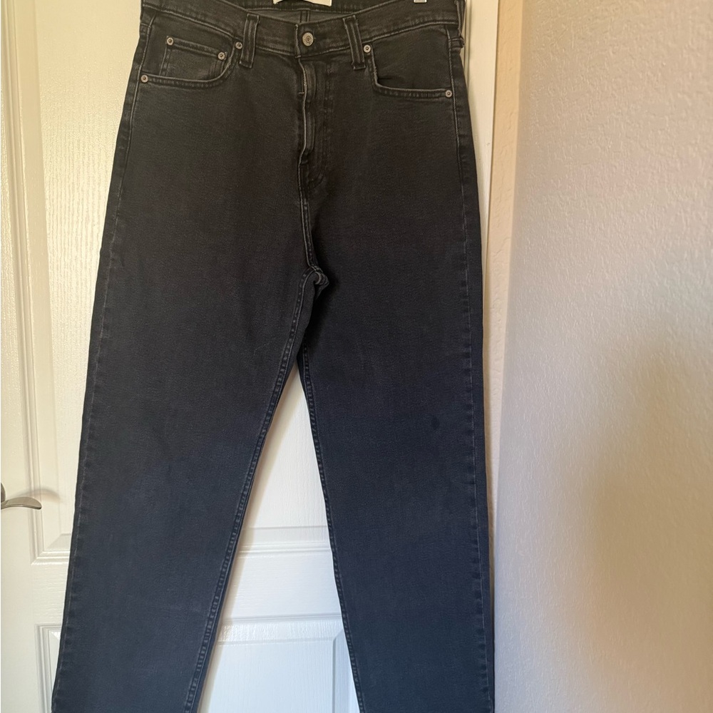 Hollister Men's Charcoal Baggy Jeans